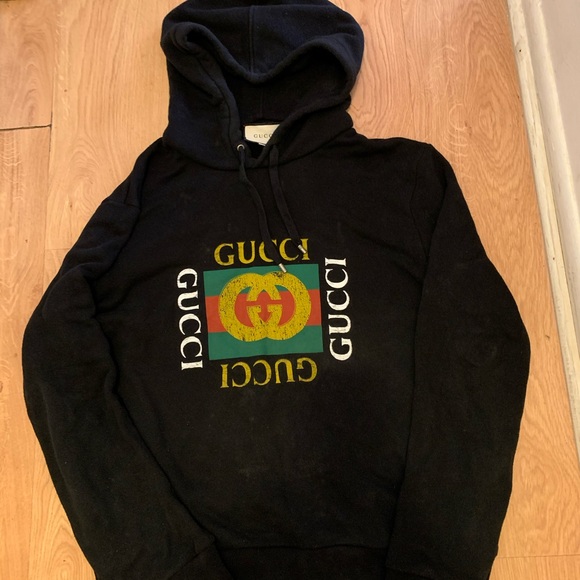 Oversize Sweatshirt Hoodie with Gucci logo SIZE L - Picture 2 of 8